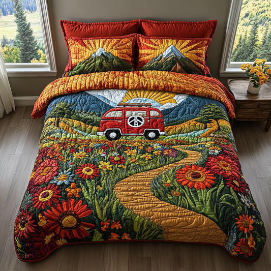 Hippie Dreamscape 3-Piece Quilted Bedding Set NCU0DV4156