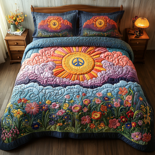 Hippie Flow 3-Piece Quilted Bedding Set NCU0DK7560