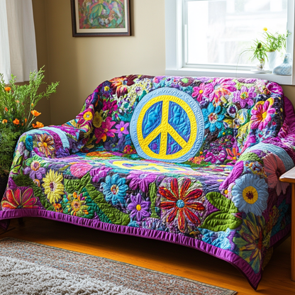 Hippie Garden Quilted Sofa Cover NCU0DK11314