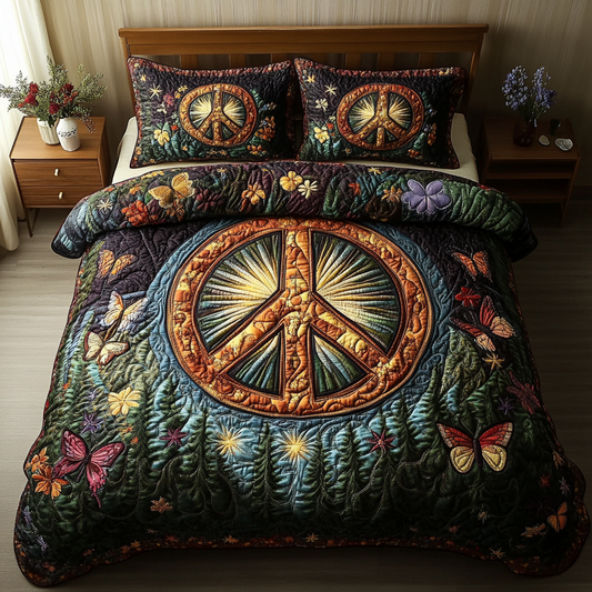 Hippie Grove 3-Piece Quilted Bedding Set NCU0DK7558