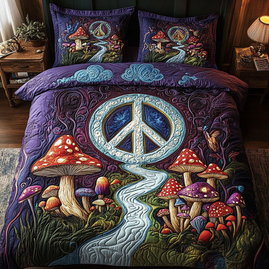 Hippie Grove Retreat 3-Piece Quilted Bedding Set NCU0PT4068