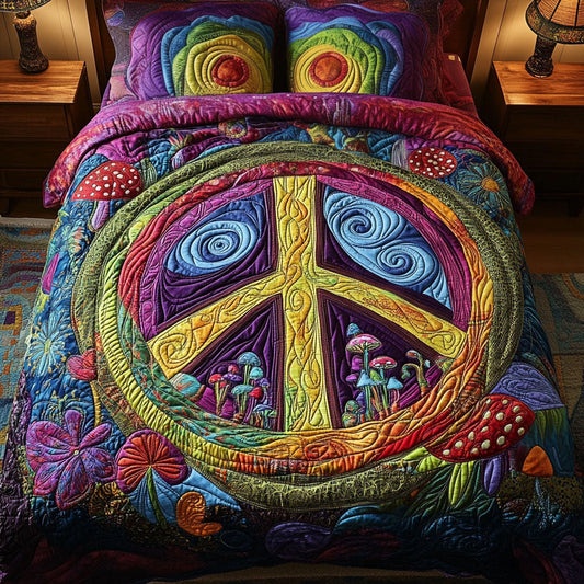 Hippie Harmony 3-Piece Quilted Bedding Set NCU0PT4642