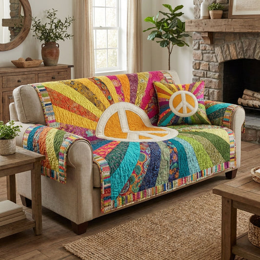 Hippie Harmony Quilted Sofa Cover NCU0DK12125
