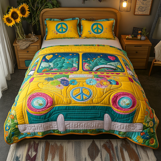 Hippie Hauler 3-Piece Quilted Bedding Set NCU0VL1405