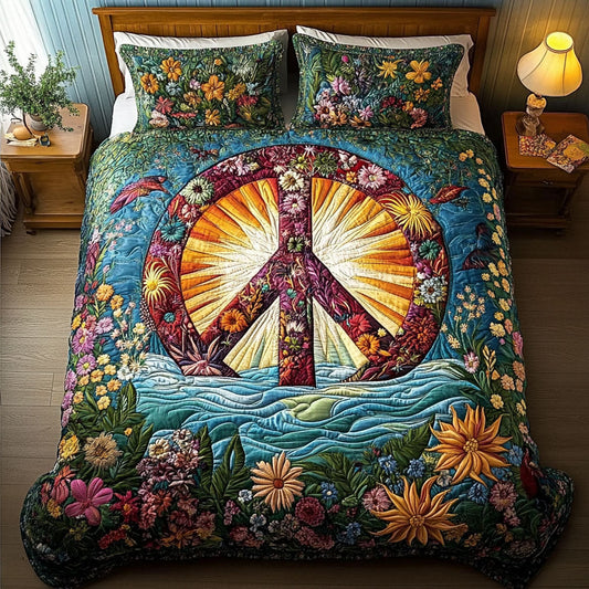 Hippie Haven 3-Piece Quilted Bedding Set NCU0PT3952