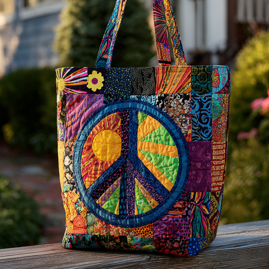 Hippie Heart Quilted Tote Bag NCU0PT8359