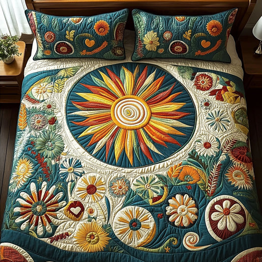 Hippie Heartshine 3-Piece Quilted Bedding Set NCU0PT5390