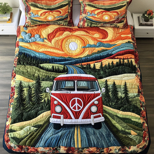 Hippie Highway 3-Piece Quilted Bedding Set NCU0PT3974