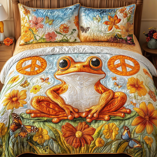 Hippie Hops 3-Piece Quilted Bedding Set NCU0VH4980