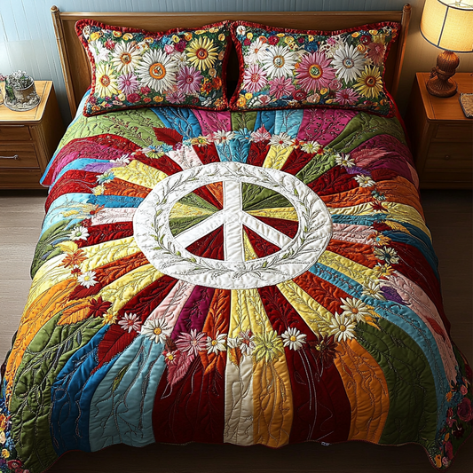 Hippie Journey 3-Piece Quilted Bedding Set NCU0DK7554