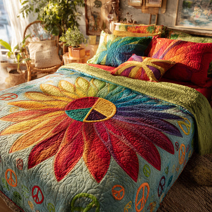 Hippie Meadow 3-Piece Quilted Bedding Set NCU0VL3306