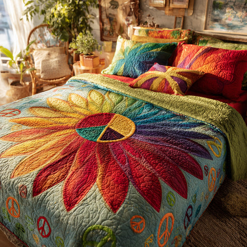 Hippie Meadow 3-Piece Quilted Bedding Set NCU0VL3306