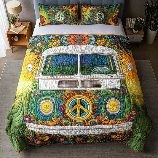Hippie Ride 3-Piece Quilted Bedding Set NCU0DK7647