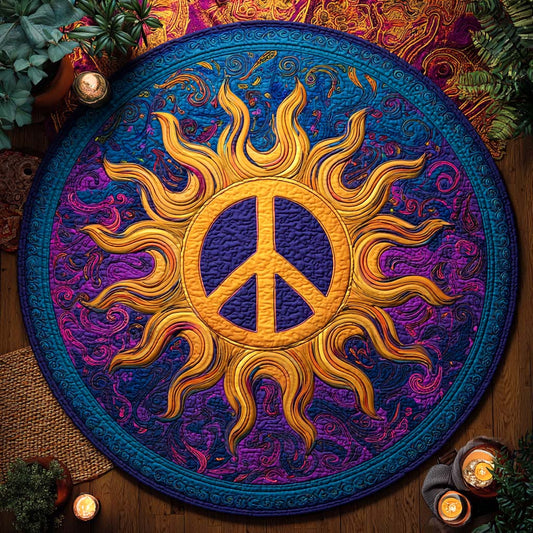 Hippie Sunburst Quilted Round Mat NCU0XD545