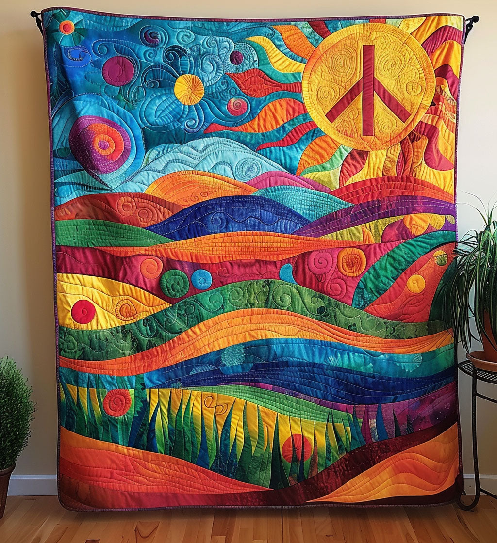 Hippie Sunscape Harmony Quilted Blanket NCU0PT487