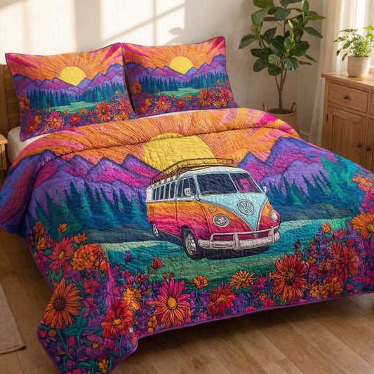 Hippie Sunset 3-Piece Quilted Bedding Set NCU0XD2673