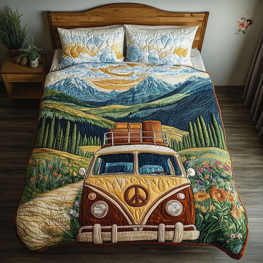 Hippie Van Dream 3-Piece Quilted Bedding Set NCU0PT4299