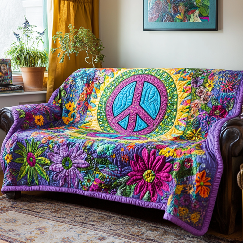 Hippie Vibes Quilted Sofa Cover NCU0DK11313