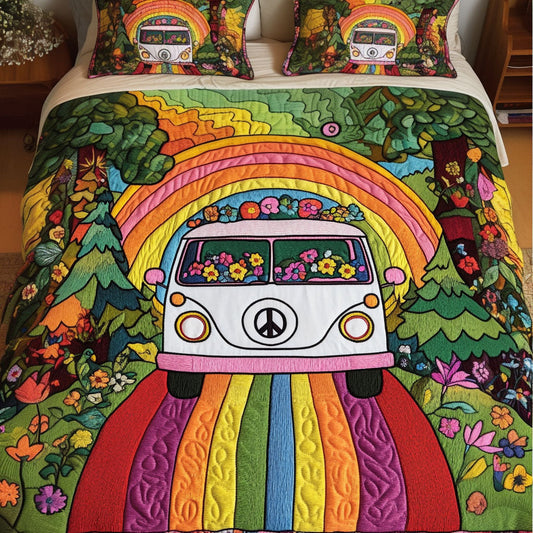 Hippie Wonderland 3-Piece Quilted Bedding Set NCU0NT3898