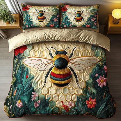 Hive Delight 3-Piece Quilted Bedding Set NCU0DK2861