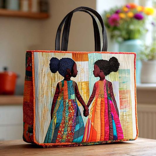 Holding Hands Quilted Tote Bag NCU0NT8522
