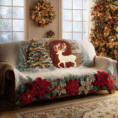 Holiday Antlers Quilted Sofa Cover NCU0PT10559