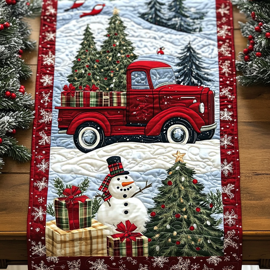 Holiday Bark and Ride Quilted Table Runner NCU0DK1465