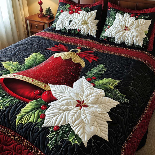 Holiday Bell 3-Piece Quilted Bedding Set NCU0NT9907