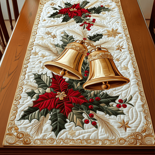 Holiday Bell Harmony Quilted Table Runner NCU0TH2339