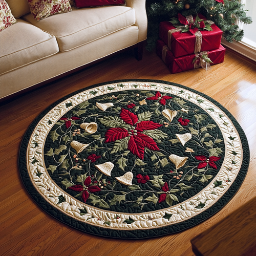 Holiday Bells Quilted Round Mat NCU0DK10069