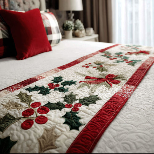 Holiday Berry Bloom Quilted Bed Runner NCU0PT10574
