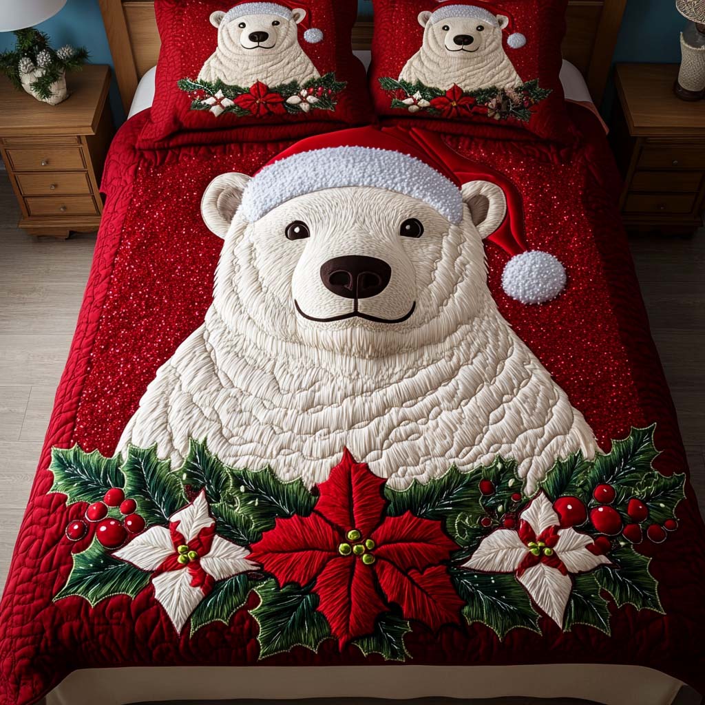 Holiday Bliss 3-Piece Quilted Bedding Set NCU0NT2380