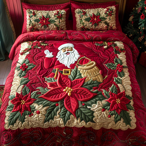 Holiday Bloom 3-Piece Quilted Bedding Set NCU0TV704