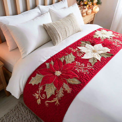 Holiday Bloom Quilted Bed Runner NCU0TD558