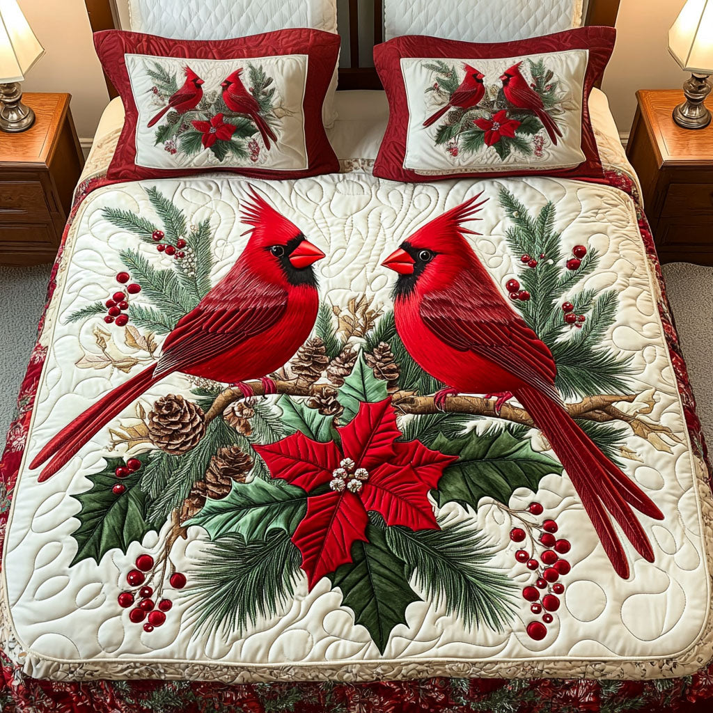 Holiday Blossoms 3-Piece Quilted Bedding Set NCU0PT2151 – Vantique