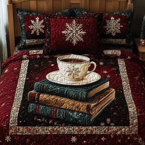 Holiday Book Haven 3-Piece Quilted Bedding Set NCU0TL2070