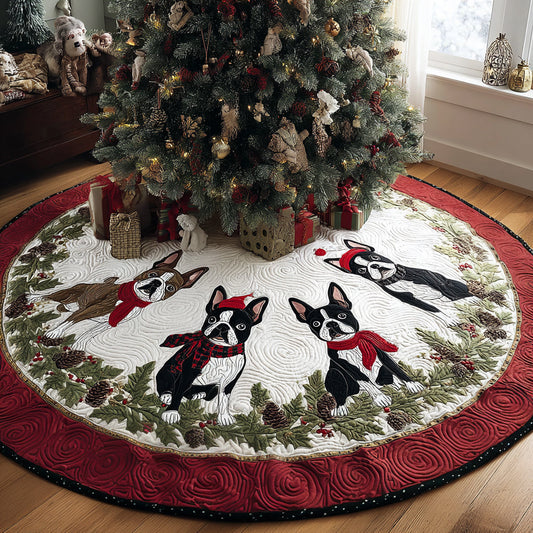 Holiday Boston Joy Quilted Christmas Tree Skirt NCU0DV8171