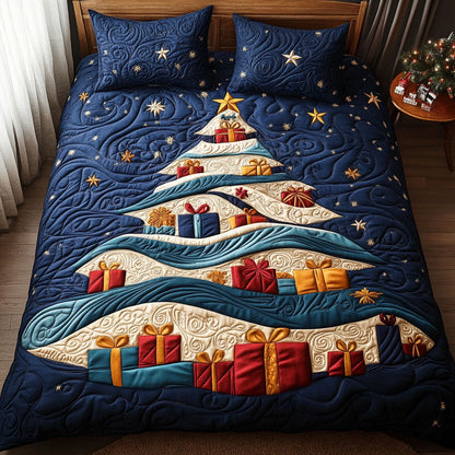 Holiday Branches 3-Piece Quilted Bedding Set NCU0PT2734
