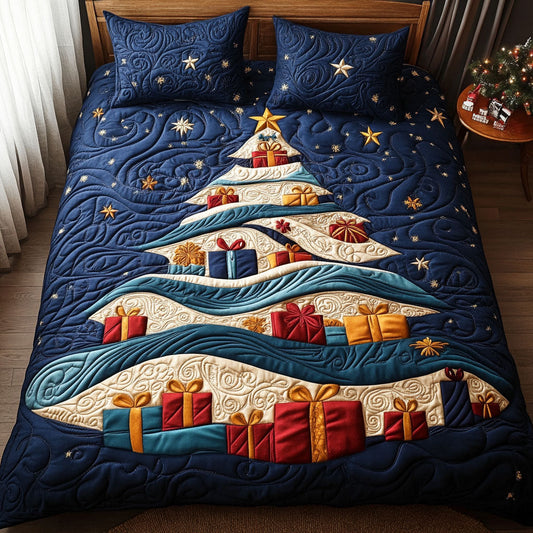 Holiday Branches 3-Piece Quilted Bedding Set NCU0PT2734