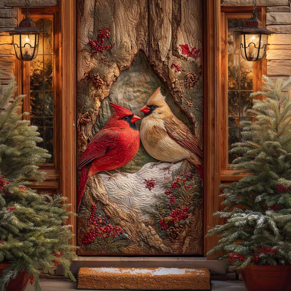 Holiday Cardinal Duet Quilted Door Cover NCU0XD1628