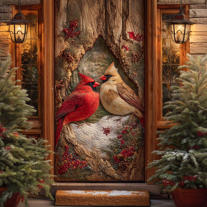 Holiday Cardinal Duet Quilted Door Cover NCU0XD1628