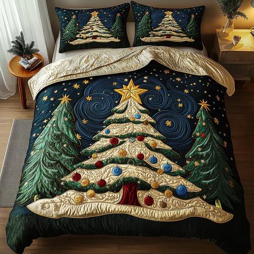 Holiday Charm 3-Piece Quilted Bedding Set NCU0DK10334