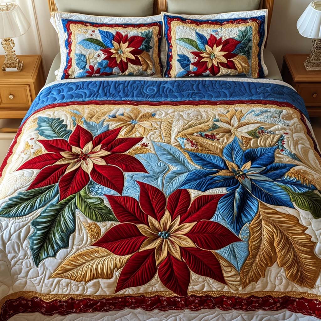 Holiday Charm 3-Piece Quilted Bedding Set NCU0NT1990