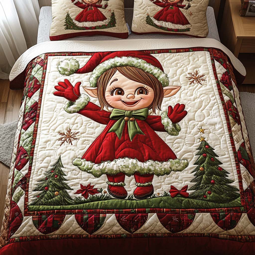 Holiday Cheer 3-Piece Quilted Bedding Set NCU0NT2103