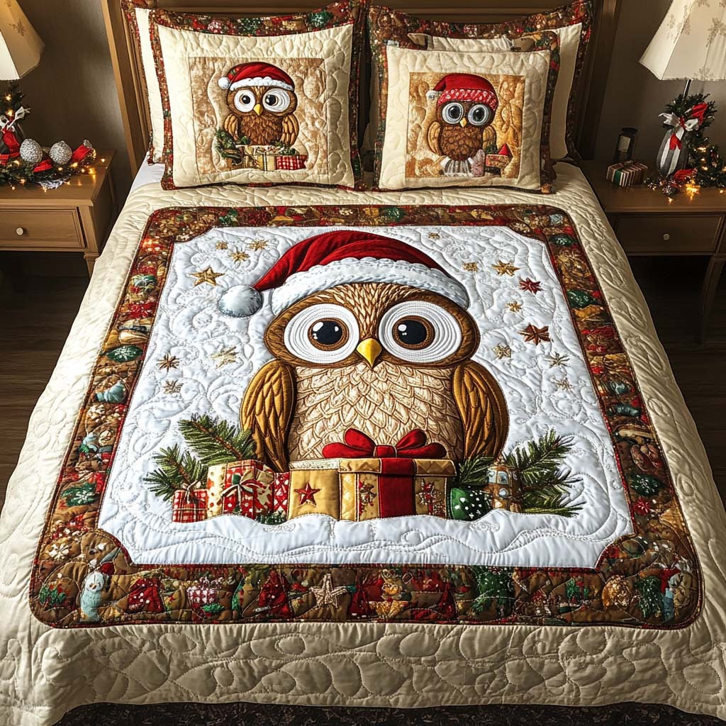 Holiday Cheer 3-Piece Quilted Bedding Set NCU0NT2294