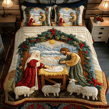 Holiday Cheer 3-Piece Quilted Bedding Set NCU0PD762