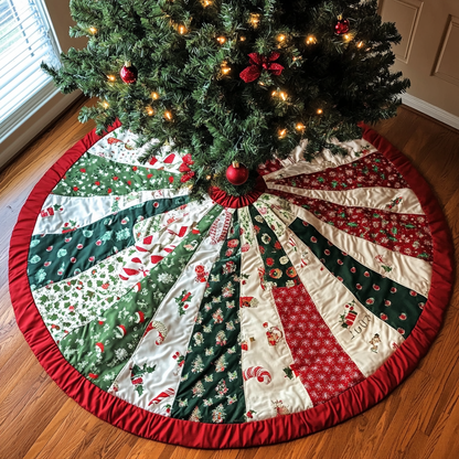 Holiday Cheer Christmas Quilted Tree Skirt NCU0VL768