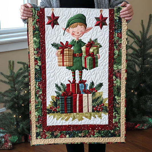 Holiday Cheer Elf Quilted Table Runner NCU0PT2284