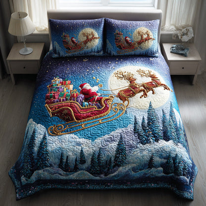 Holiday Cheer Santa 3-Piece Quilted Bedding Set NCU0TD1539