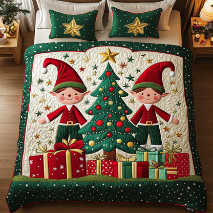 Holiday Cheer Squad 3-Piece Quilted Bedding Set NCU0DK2264
